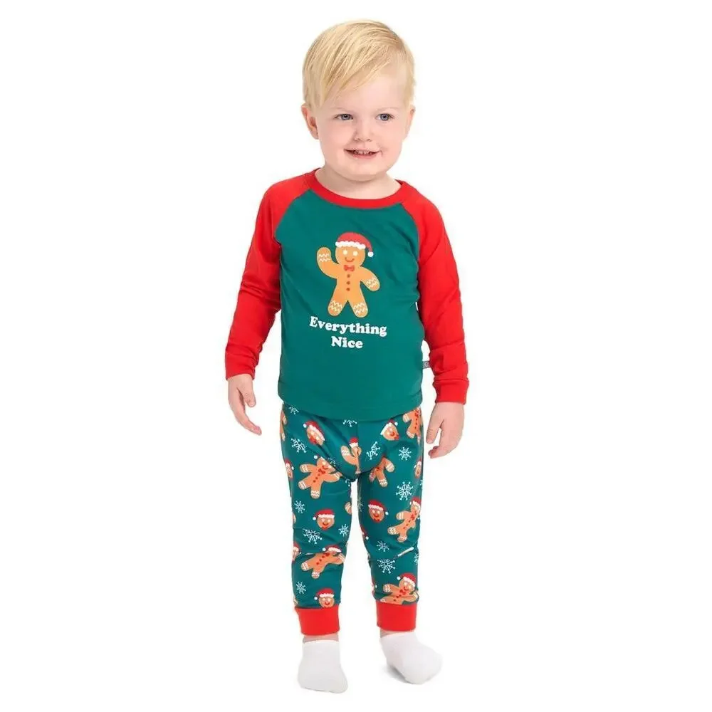 Tipsy Elves‎ Everything Nice Gingerbread Pajama Set Holiday Christmas Sleepwear